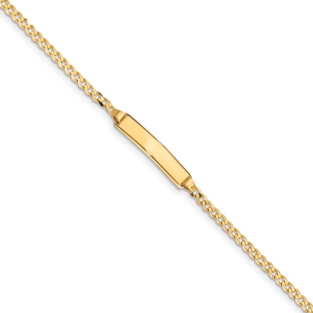14K Yellow Gold Curb Link ID Bracelet