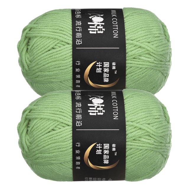 Unique Bargains Fil Acrylique Vert, Lot de 2 Écheveaux de 50 g