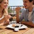 thumbnail image 1 of Sector Shaped Ceramic Plate Food Serving Dish For Japanese Cuisine Barbecue And Dumplings Porcelain Tableware For Restaurant Food Serving, 1 of 4