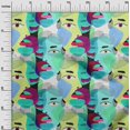 thumbnail image 3 of oneOone Velvet Lime Fabric Abstracts Sewing Material Print Fabric By The Yard 58 Inch Wide, 3 of 5