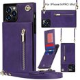 thumbnail image 2 of Wallet Case for iphone PU Zipper Wallet Smartphone Case with Card Holder & Shoulder Strap, 2 of 2