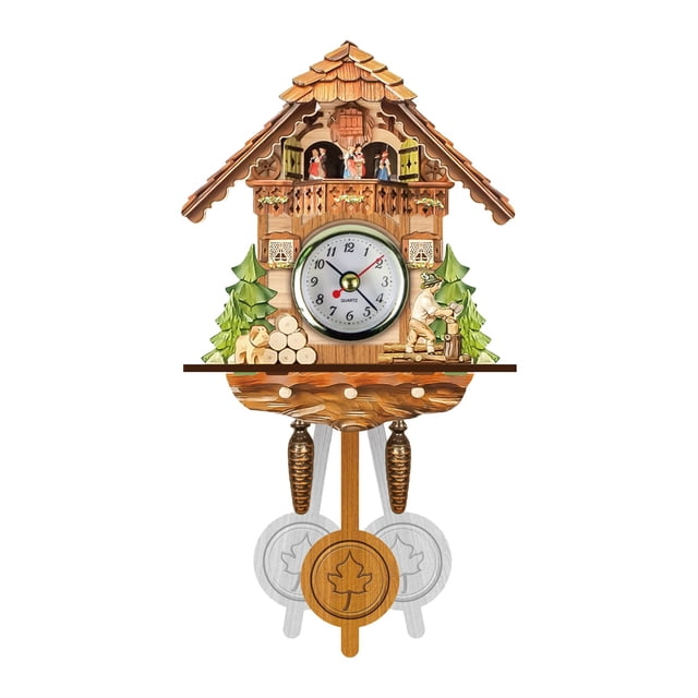 Birdeem Cuckoo Cuckoo Wall Clock Chime Alarm Clock Retro Clock Wooden Living Room Clock