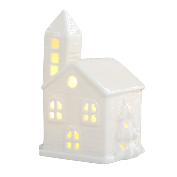 Christmas Village Houses Christmas Miniature Porcelain Village Tabletop Figurine Led Porcelain House Village House for Xmas Figurine Village Christmas Village Lights