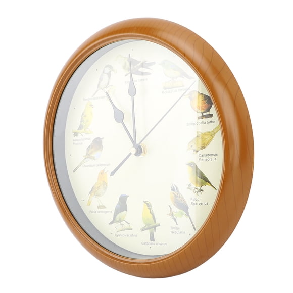 Horloge Murale Maison d'Oiseaux Horloge Oiseaux, Horloge Murale Silencieuse 10 Pouces Salle de Bain Jardin, Horloges de Cuisine Mur Décoratif Appels d'Oiseaux Noël Musique Horloge Ronde Analogique Pile pour Salon