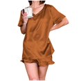 thumbnail image 4 of Ensembles de Pyjama pour Femmes 2 Pcs Shorts Décontractés Amples pour Femmes Ensemble de Vêtements de Maison Pyjamas, 4 of 7