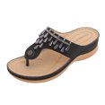 thumbnail image 2 of LSLJS Women Summer Slip-On Wedges Beach Open Toe Breathable Sandals Embroidery Shoes, Women's Slippers, 2 of 9