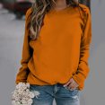 thumbnail image 2 of Yuyuzo 2025 Automne Chandail Sport Uni pour Femme Décontracté Ample à Col Rond Raglan à Manches Longues Chandail Tunique Hauts Orange A1, 2 of 5