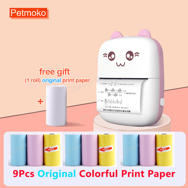 Mini Portable Thermal Printer TIKTOK Gifts for Kids Pocket Printer for Pictures/Retro-Style Photos/Notes/Lists/Label/Memo/QR Codes Bluetooth Wireless Smart Printer with Android or iOS