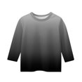 thumbnail image 4 of MKOSPLRT Hauts à Manches 3/4 pour Filles Col Rond T-Shirts Décontractés Tuniques Dégradées Mode T-Shirts Doux pour Sortir Blouses Confortables en Liquidation, 4 of 5