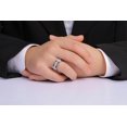 thumbnail image 2 of RYLOS Men's Rings 14K White Gold Designer Ring With Diamonds and Tiger Eye Rings For Men Size 9, 2 of 6
