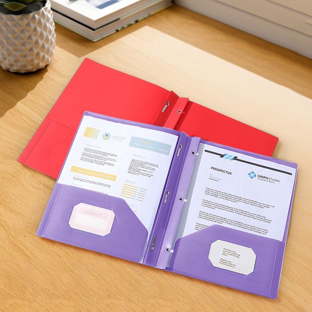 LSLJS Plastic Folders with Pockets Heavy Duty Pocket Folders Letter Size File Folders for Documents Office School