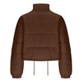 thumbnail image 5 of hoksml Women's Cropped Puffer Jacket with Drawstring Hem, Stand Collar Boxy Zip Front Casual Streetwear Short Jacket, 5 of 5