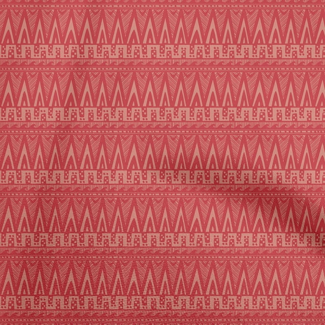 oneOone Rayon Red Fabric Tribal Fabric For Sewing Printed Craft Fabric By The Yard 56 Inch Wide