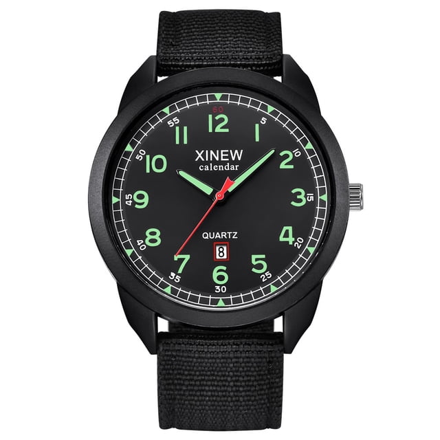 WIFKLSIIPG Men's Nylon Waterproof Date Quartz Watch Analog Quartz Wrist Watches
