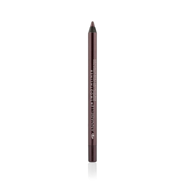 Annabelle Smoothliner Traceur pour les Yeux en Prune Foncé, Montré à la Verticale avec une Pointe Aiguisée et une Finition Mate Lisse, Offrant une Définition des Yeux Imperméable, Longue Tenue et Hypoallergénique, Idéal pour des Lignes Propres et Élégantes.