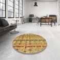thumbnail image 4 of Ahgly Company Tapis d'Intérieur Ronds Transitionnels Jaunes Lavables à la Machine, 5 Pieds Rond, 4 of 7
