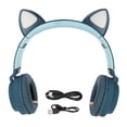 thumbnail image 2 of Ear Cat Ear Gaming Headphones Deep Bass LED Light Foldable Cute Cat Ear Headset With Soft Earmuffs, 2 of 8