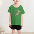 thumbnail image 4 of Rbaofujie T-Shirt à Manches Courtes pour Fille avec Imprimé Cœur, Col Rond, Sortie, T-Shirt Basique, 4 of 5