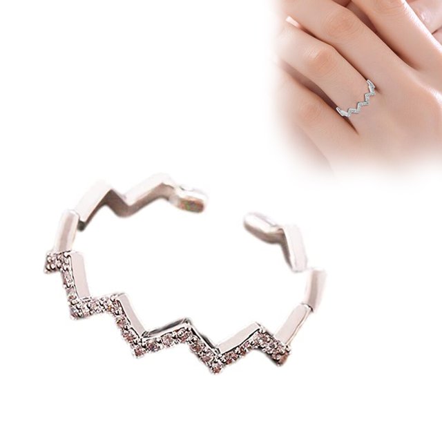 Anneau d'Ouverture de Vague Réglable Bague pour Ma Fille Hauts et Bas Bague d'Ouverture de Vague Réglable Bagues d'Inspiration pour les Femmes