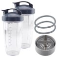 thumbnail image 1 of 2 Pack 32 oz Colossal Cups with Flip To-Go Lids, Extractor Blade and 2 Gaskets Replacement Part Compatible with NutriBullet NB-101B NB-101S NB-201, 1 of 9