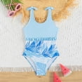 thumbnail image 1 of Girls Swimsuit One Piece Swimwear Quick Dry Ruffle Floral Pattern Girls Bathing Suits Size 7-8 Years, 1 of 6