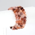 thumbnail image 3 of Bracelet Extensible Unisexe en Perles Rondes de 8 mm avec Pierre Précieuse en Quartz Hématoïde Rouge Naturel, 3 of 4