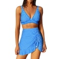 thumbnail image 1 of Kyusrd Maillots de Bain avec Jupe Deux Pièces Maillots de Bain Maillots de Bain Femmes à Carreaux Deux Pièces Maillots de Bain Bandage Maillots de Bain Col Rond Dos Nu, 1 of 9