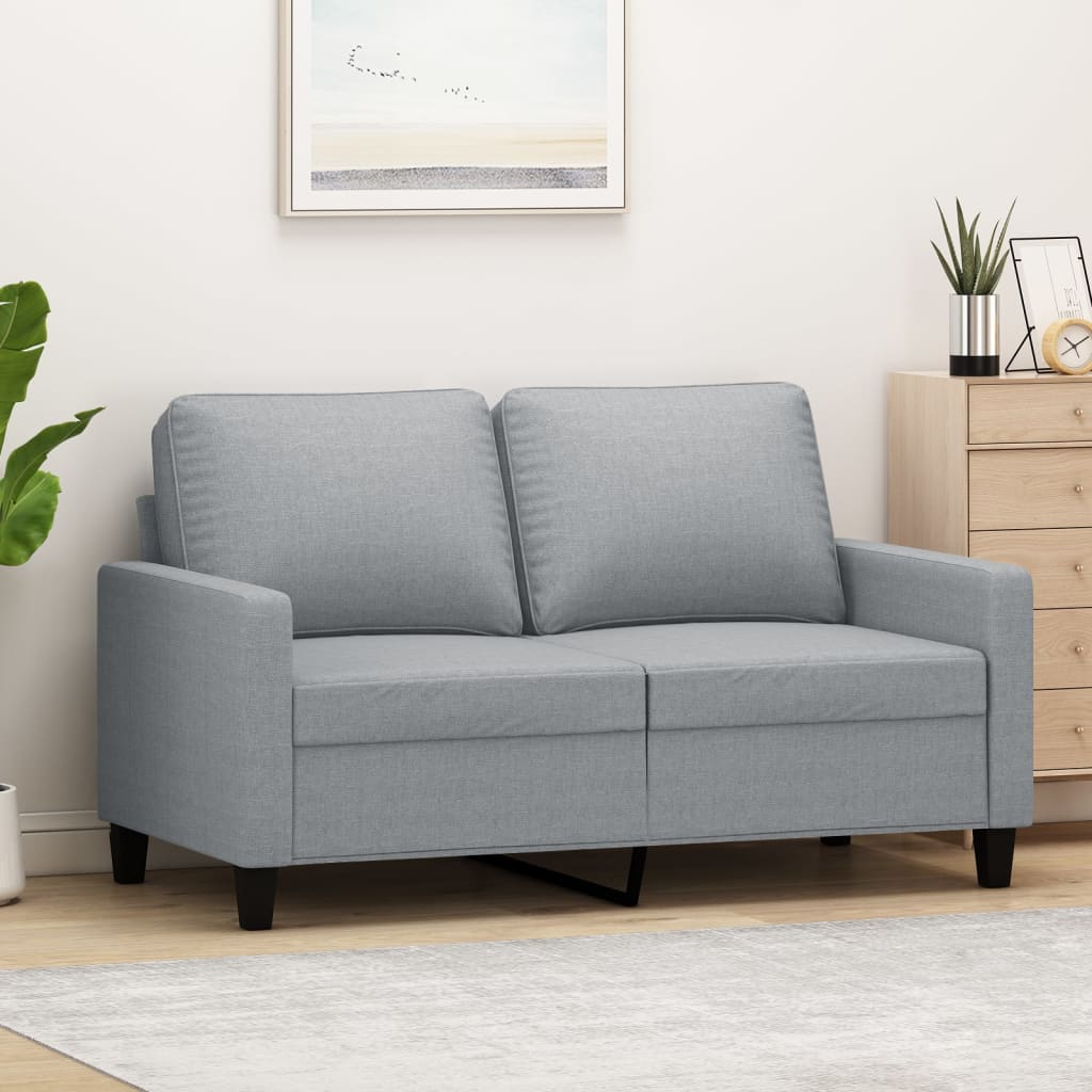 vidaXL Canapé 2 Places Gris Clair 120 cm Tissu