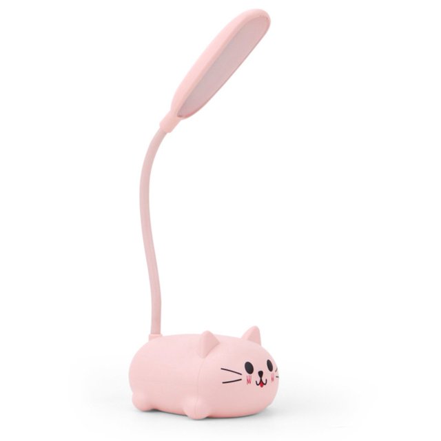 AMERTEER Cartoon Cute Cat Pig Bear Shape Rechargeable Desktop Lamp Reading Night Light