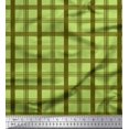 thumbnail image 1 of Soimoi Green Heavy Canvas Fabric Check Check Printed Fabric 1 Yard 58 Inch Wide, 1 of 5