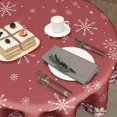 thumbnail image 3 of Merry Christmas Tablecloth 60 Inch Round Red Christmas Floral Table Cloth Round Cover Christmas Snowflake Snowy Xmas Table Cloth Winter Farmhouse Decorative for Holiday Home Kitchen Dining Party, 3 of 6