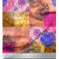 thumbnail image 1 of Soimoi Cotton Cambric Fabric Mandala & Paisley Patchwork Printed Fabric 1 Yard 56 Inch Wide, 1 of 3