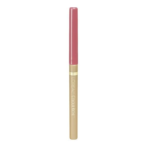 L'Oréal Paris Colour Riche Lip Liner, 0.2 GR, slim beige lip pencil with a pink cap, creamy and anti-feathering formula for precise lip definition and rich colour, ideal for enhancing lip makeup.