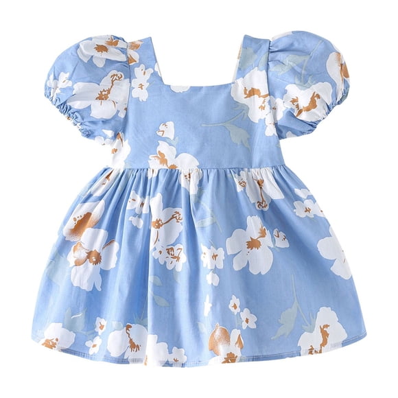 LOVZFMLL Toddler Kids Girls Fashion Cute Short Sleeve Sweet Flower Print Dress
