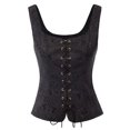 thumbnail image 1 of BLVB Hauts Corset Renaissance Femmes Médiéval Sans Manches Gilet Tenue Western Grande Taille Corsage à Lacets, 1 of 4