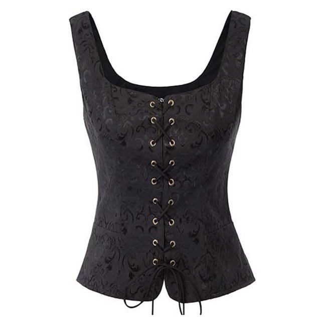 BLVB Hauts Corset Renaissance Femmes Médiéval Sans Manches Gilet Tenue Western Grande Taille Corsage à Lacets
