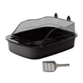thumbnail image 2 of MERIGLARE Cat Litter Box Cat Sand Basin with High Side Cat Litter Container Durable black, 2 of 9
