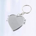 thumbnail image 4 of 2 Pcs Porte-Clés Miroir Rond Compact Miroir de Maquillage Double Face Pendentif Clé Pliable (Argent, Forme de Cœur), 4 of 8