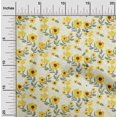 thumbnail image 2 of oneOone Silk Tabby Light Yellow Fabric Florals Sewing Craft Projects Fabric Prints By Yard 42 Inch Wide, 2 of 4