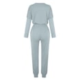 thumbnail image 5 of Mrat Beach Outfits for Women 2 Piece Jogging Sets Solid Polyester Long Sleeve Sweatsuits Sets Two Piece Track Suits Drawstring High Waist Pants Set Comfy Outfits E-Mint Green XXL, 5 of 5