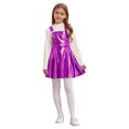 thumbnail image 2 of RUNQHUI Robe Salopette Évasée pour Filles Fête d'Anniversaire Robe Salopette à Bretelles Jupe Plissée Vêtements de Carnaval Violet 16, 2 of 6