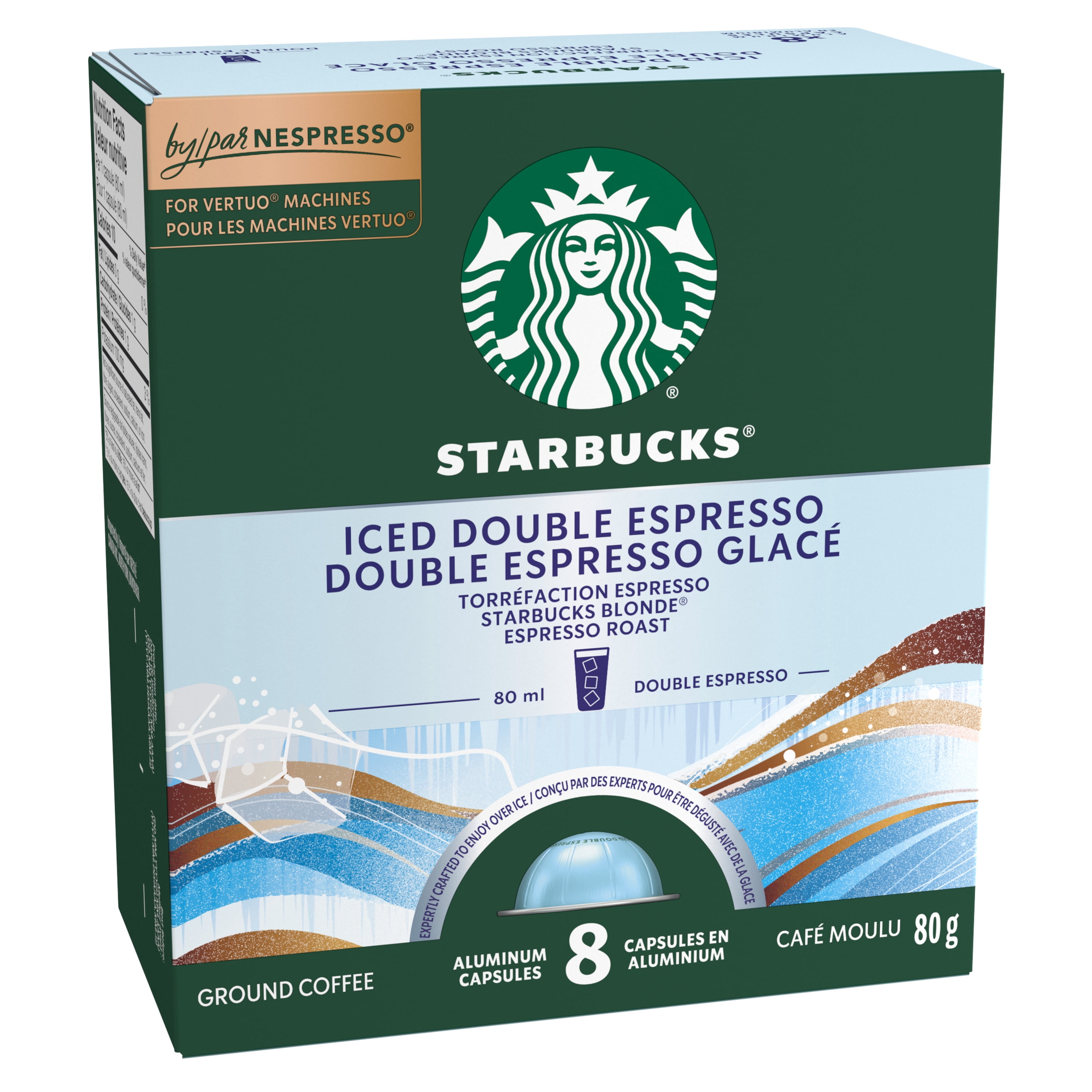 STARBUCKS Iced Double Espresso For NESPRESSO VERTUO, Brews 80 ml Per Capsule