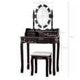 thumbnail image 2 of Patiojoy Ensemble Coiffeuse Table et Commode avec Lumière DEL, Brun, 2 of 8