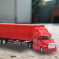 thumbnail image 1 of 1:48 Scale Alloy Container Truck Die Model Metal Sound Light Effects Realistic Detailing Functional Steering Opening Doors for Collectors Display, 1 of 3