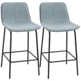 thumbnail image 1 of HOMCOM Bar Stools Set of 2, Microfiber Cloth Upholstered Bar Chairs, 1 of 10