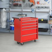 Kojooin 5-Drawer Rolling Tool Chest, Portable Tool Cabinet with Wheels and Locking System for Garage or Workshop