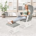 thumbnail image 4 of Patiojoy Fauteuil Berçant Chaise de Nurserie pour Bébé Fauteuil à Bascule avec Ottoman et Pochette de Rangement Gris Pâle, 4 of 6