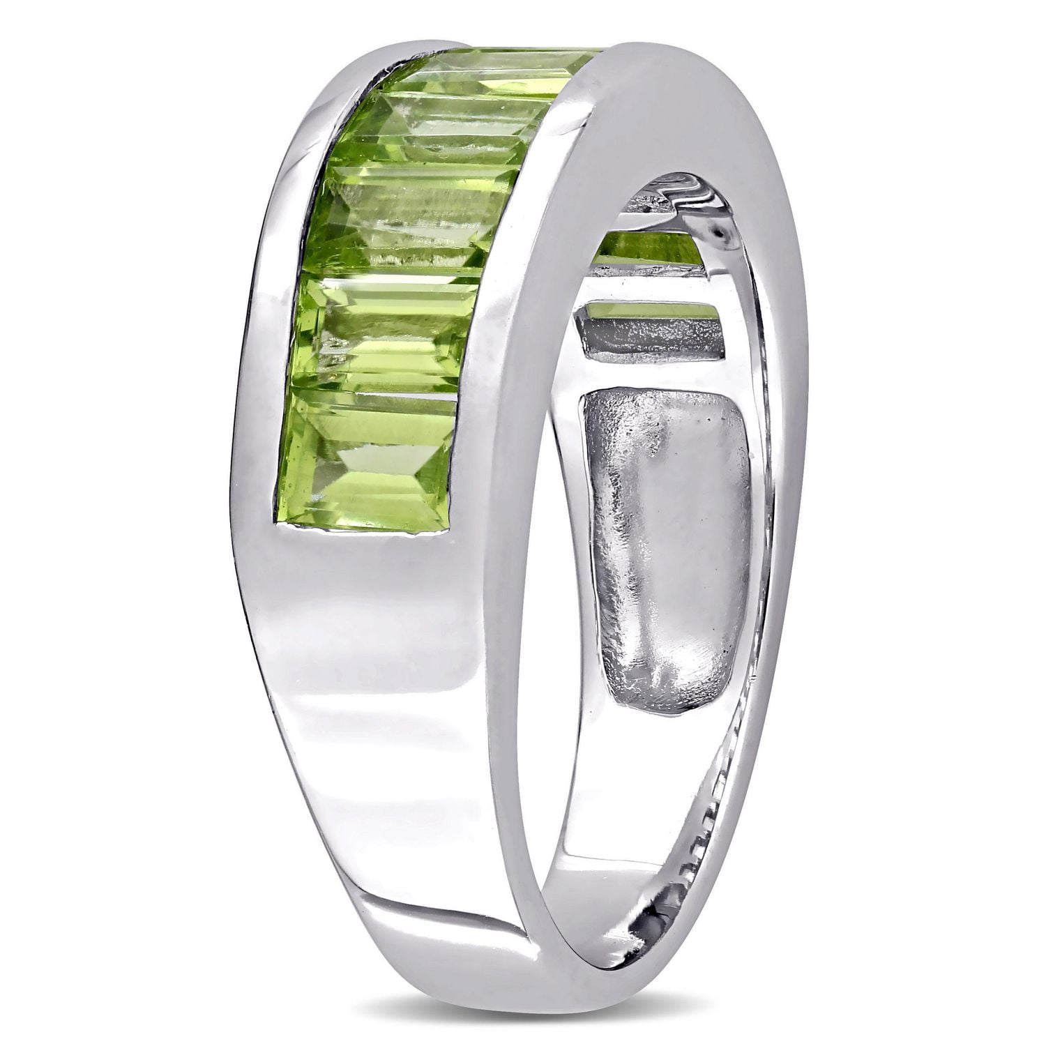 Bague semi-éternité Miabella avec péridot 2-3/4 CT PBT en argent sterling