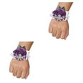 thumbnail image 1 of mmirethe Long-Lasting And Easy To Wear Wrist Corsage Stay Beautiful Throughout Event N7 Grape Purple 2Set, 1 of 6