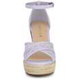 thumbnail image 2 of BLISSFUL STEP Sandales Compensées Espadrilles à Talon Compensé pour Femmes Fleur Violette (Taille 8), 2 of 6